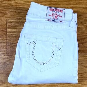TRUE RELIGION JEANS WOMEN SKINNY PRE-OWNED DENIM LIKE NEW WHITE JEANS SIZE 29x28